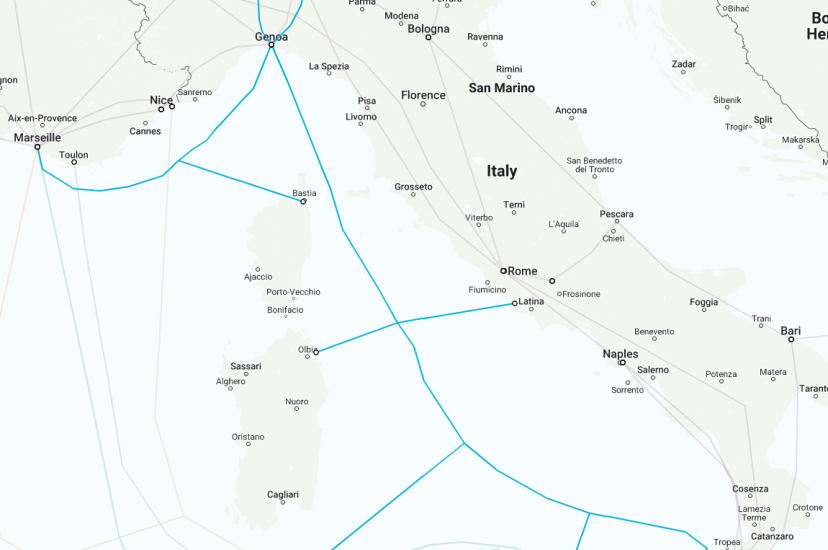 Sparkle activates service on first section of BlueMed subsea cable