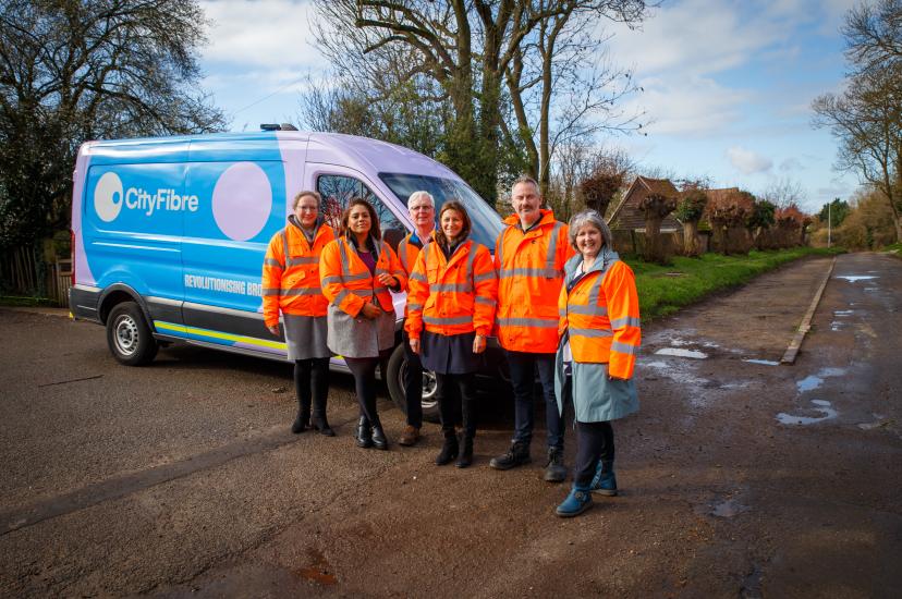 Lucy Frazer, Secretary of State for Culture, Media and Sport and MP for South East Cambridgeshire, visiting CityFibre engineers