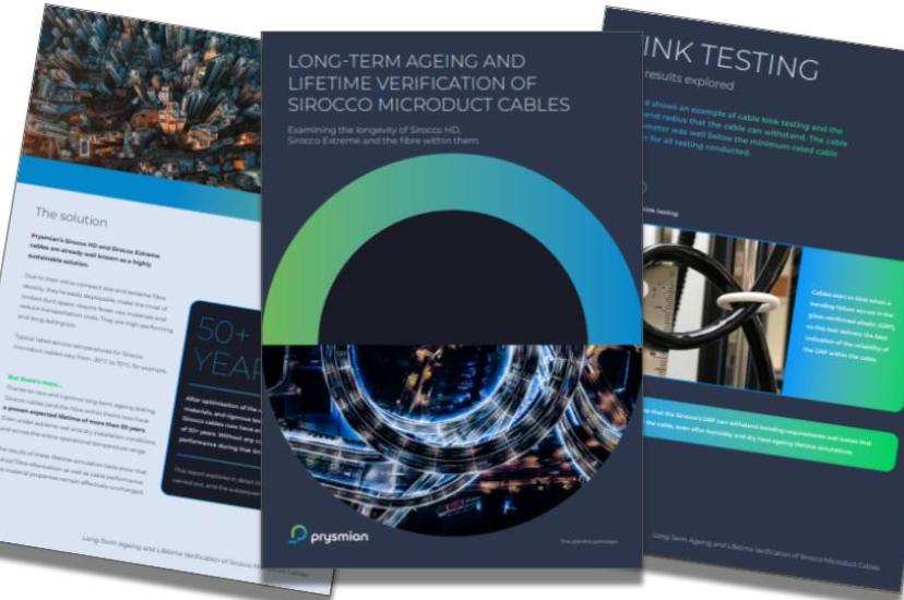 Long-term ageing and lifetime verification of Sirocco microduct cables