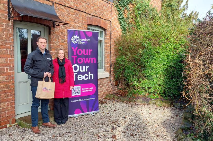 Helen Morgan MP with Customer Chris Beane