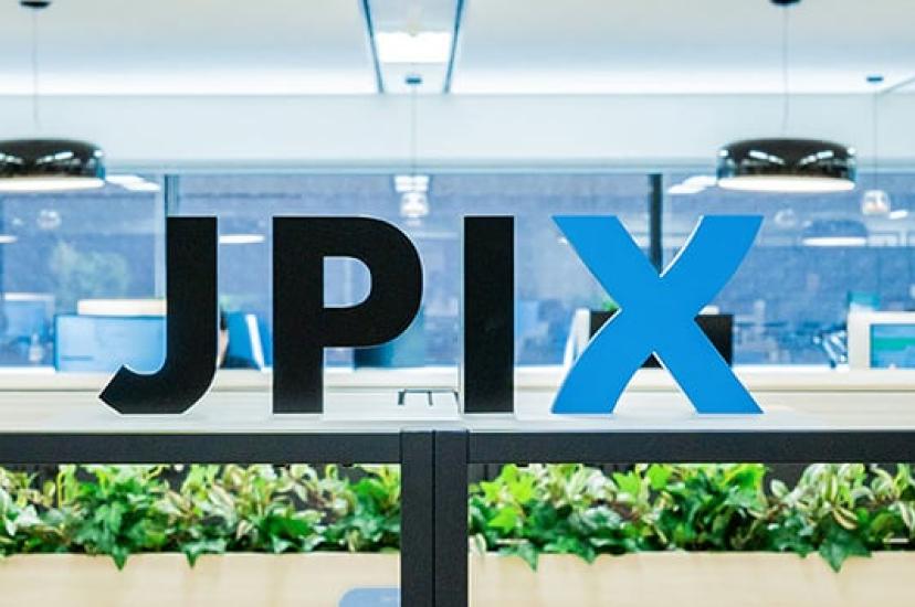 Black and blue JPIX logo