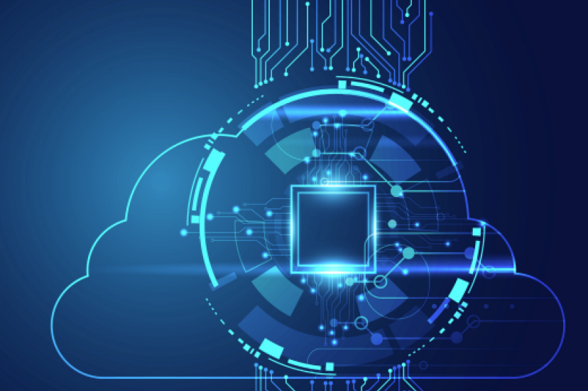 The front cover of the World Broadband Association’s 'Broadband and Cloud Development Index Report 2025.' The design features a dark blue background with a central graphic of a glowing microchip inside a digital circle, surrounded by the outline of a cloud and vertical circuit board lines