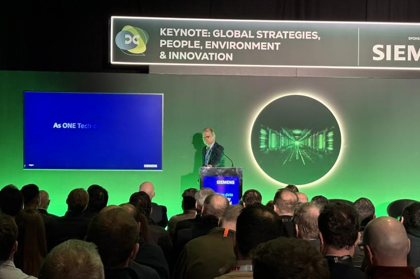 Stephan Buchholz, Solution Director for Simulation at Siemens. Speaking at Data Centre World in London