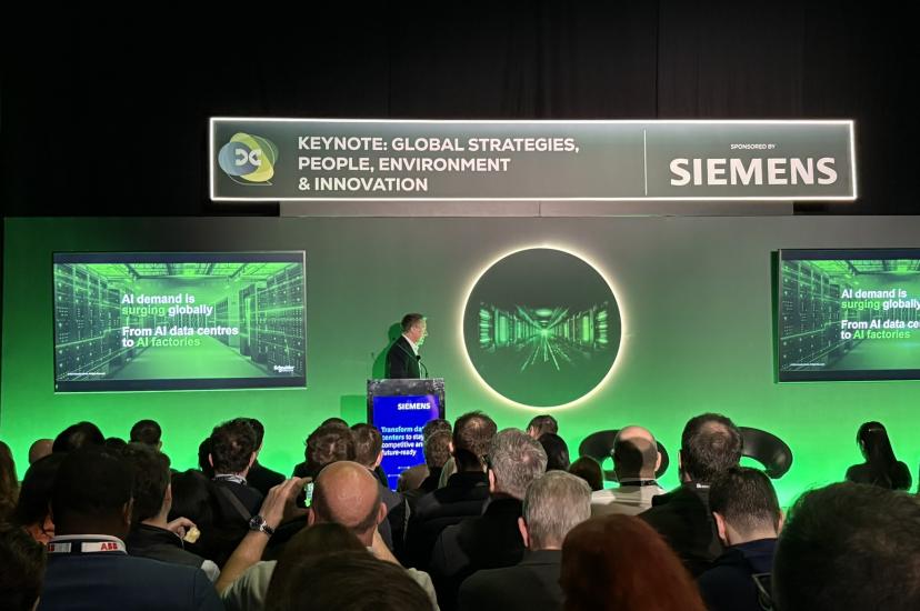 Matthew Boynes, Head of Secure Power and Data Centre Business (UK and Ireland) at Schneider Electric, speaking at Data Centre World in London