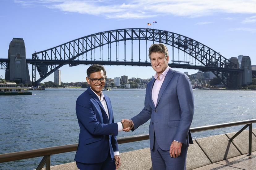 Bikash Koley, Vice President, Global Infrastructure, Google, and Steven Worrall, CEO, Telstra Digital Infrastructure (Credit: Google)