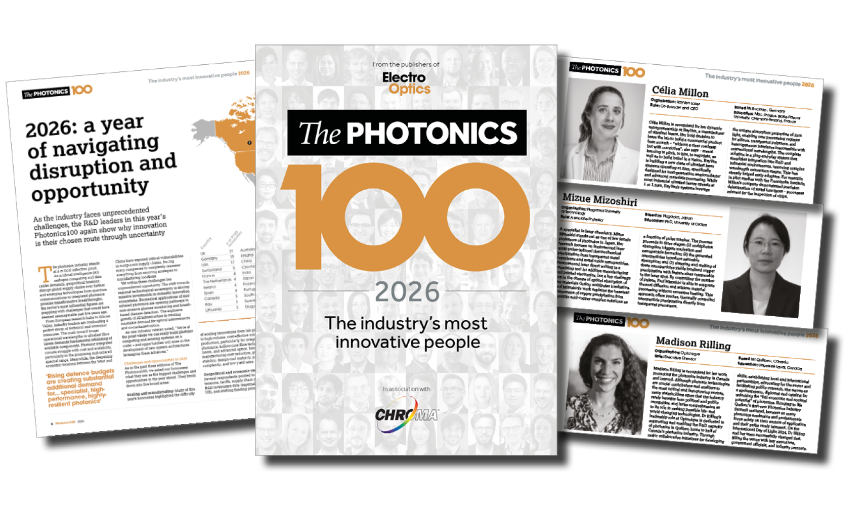 The Photonics100 2026 cover and pages