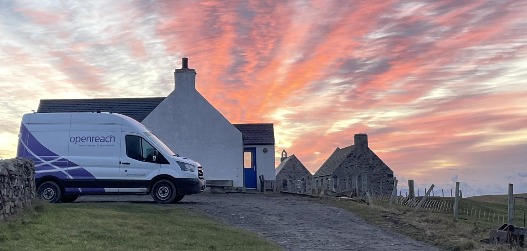 Openreach engineers visit homes on Fair Isle to install new full-fibre broadband