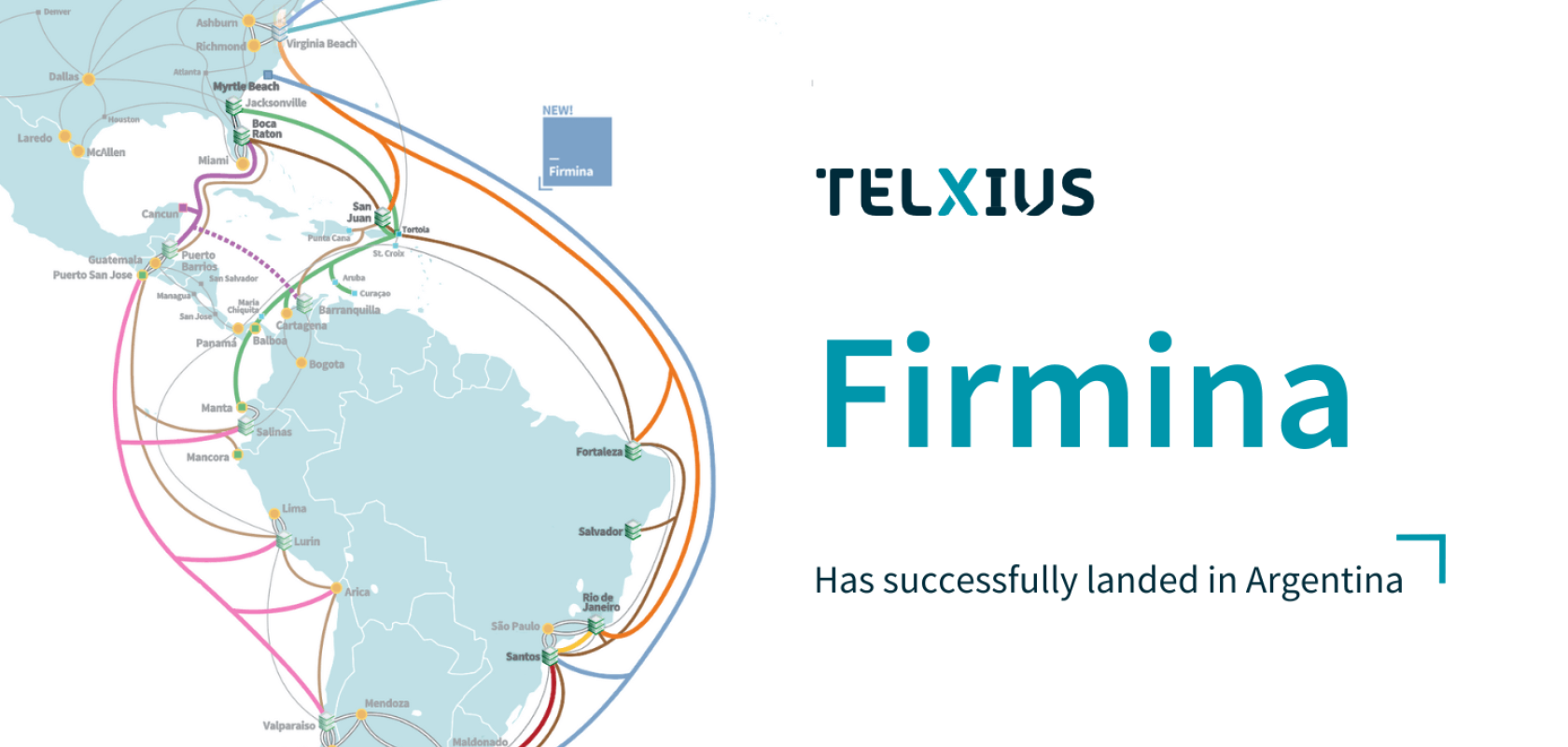 The Firminia submarine cable has landed in Argentina (Credit: Telxius)