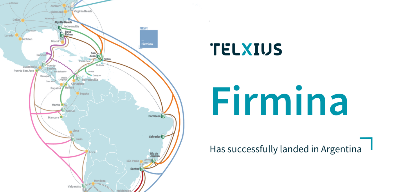 The Firminia submarine cable has landed in Argentina (Credit: Telxius) The Firminia submarine cable has landed in Argentina (Credit: Telxius)
