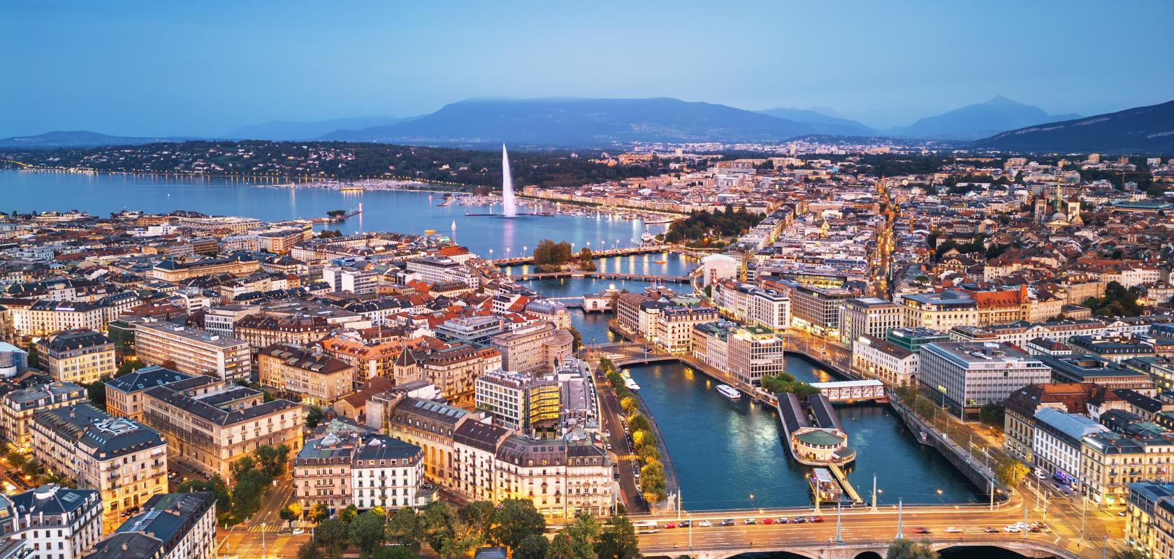 Swiss skyline in Geneva