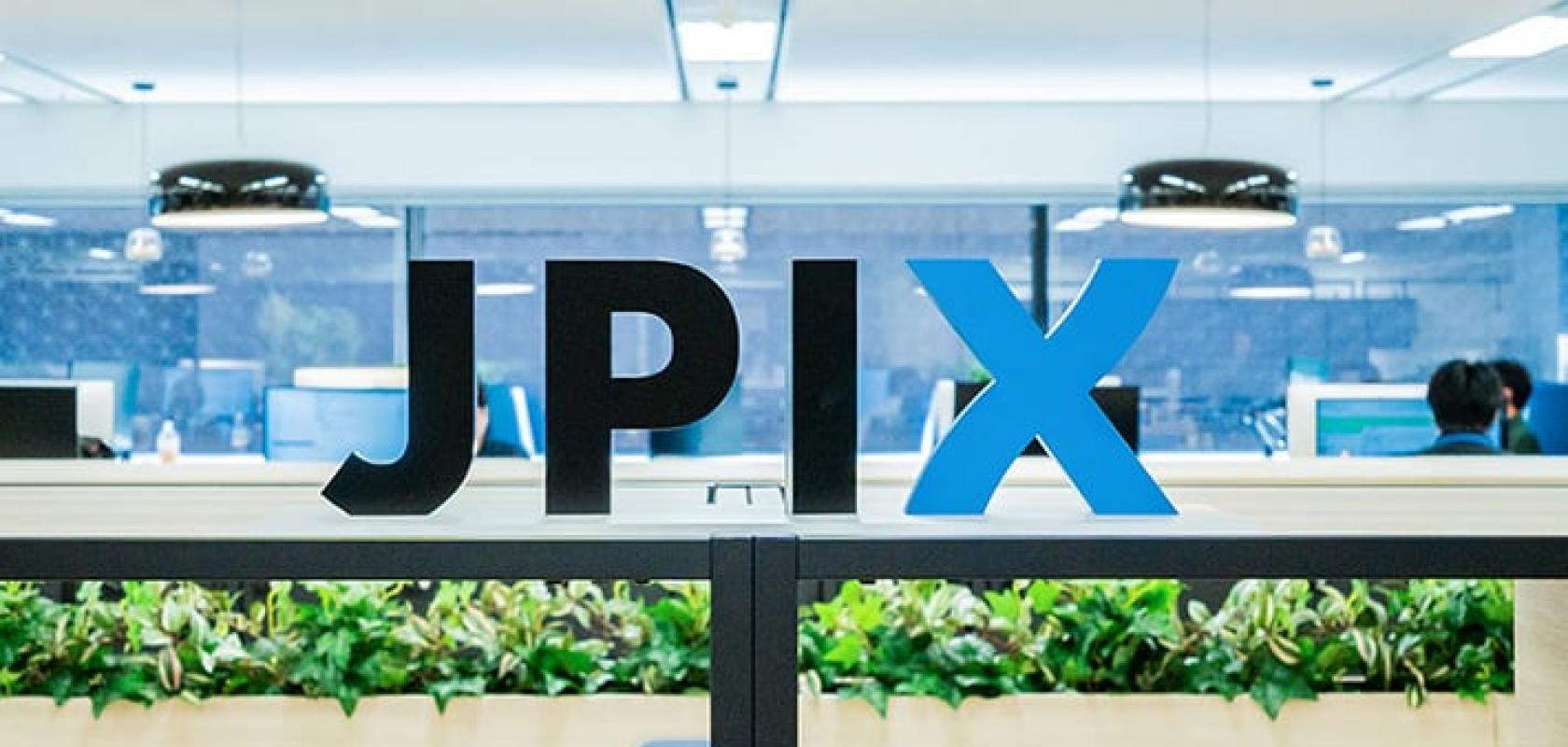 Black and blue JPIX logo