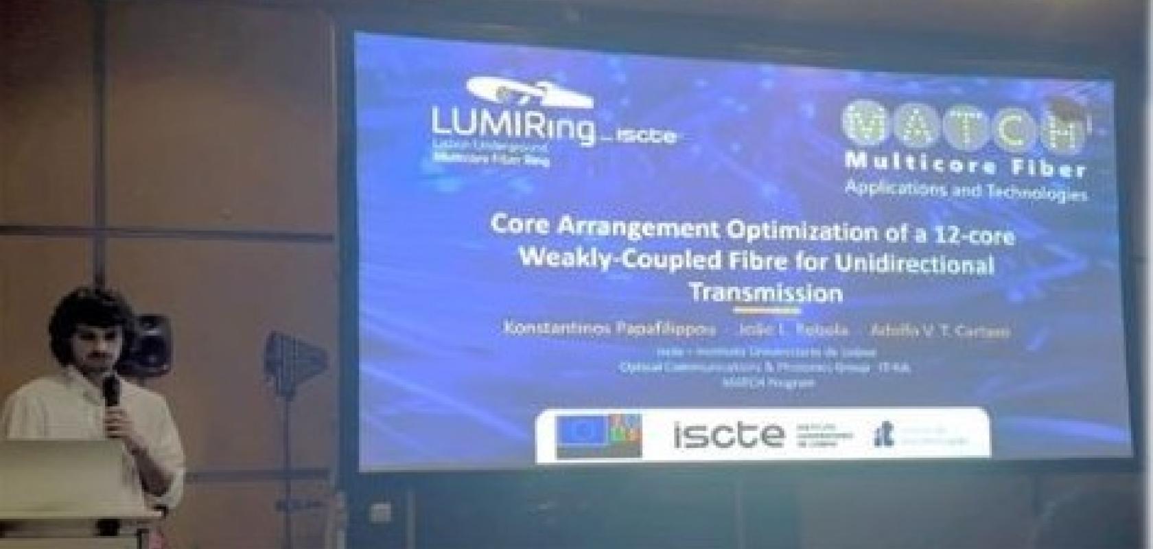 At the 26th International Conference on Transparent Optical Networks (ICTON 2026) in Prague, MATCH candidate Konstantinos Papafilippou presented research on core arrangement optimisation for a 12-core weakly-coupled fibre