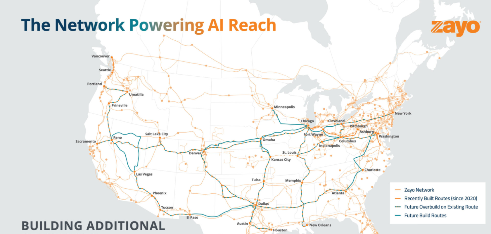 Zayo and NVIDIA partner to build 8,000 miles of AI fibre